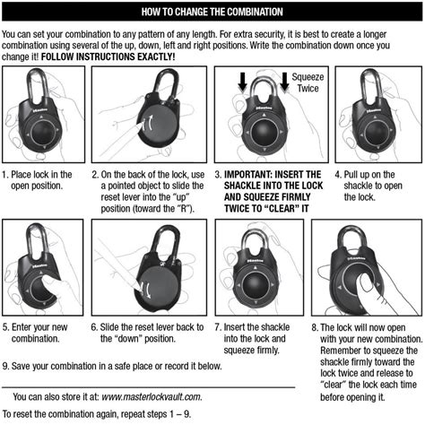 master lock combination padlock instructions